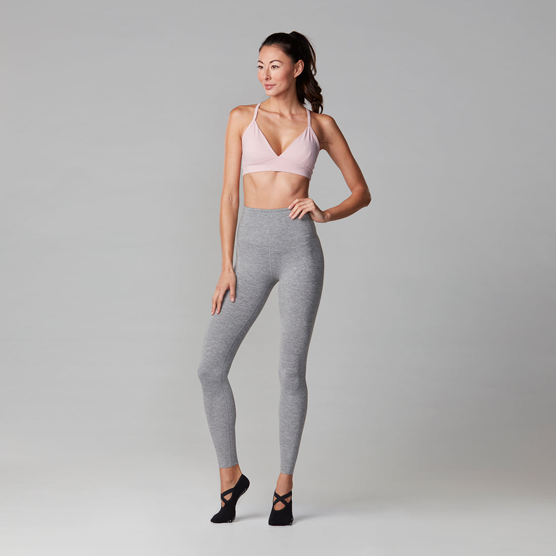 Waistband High Rise Seamless Leggings - Heather